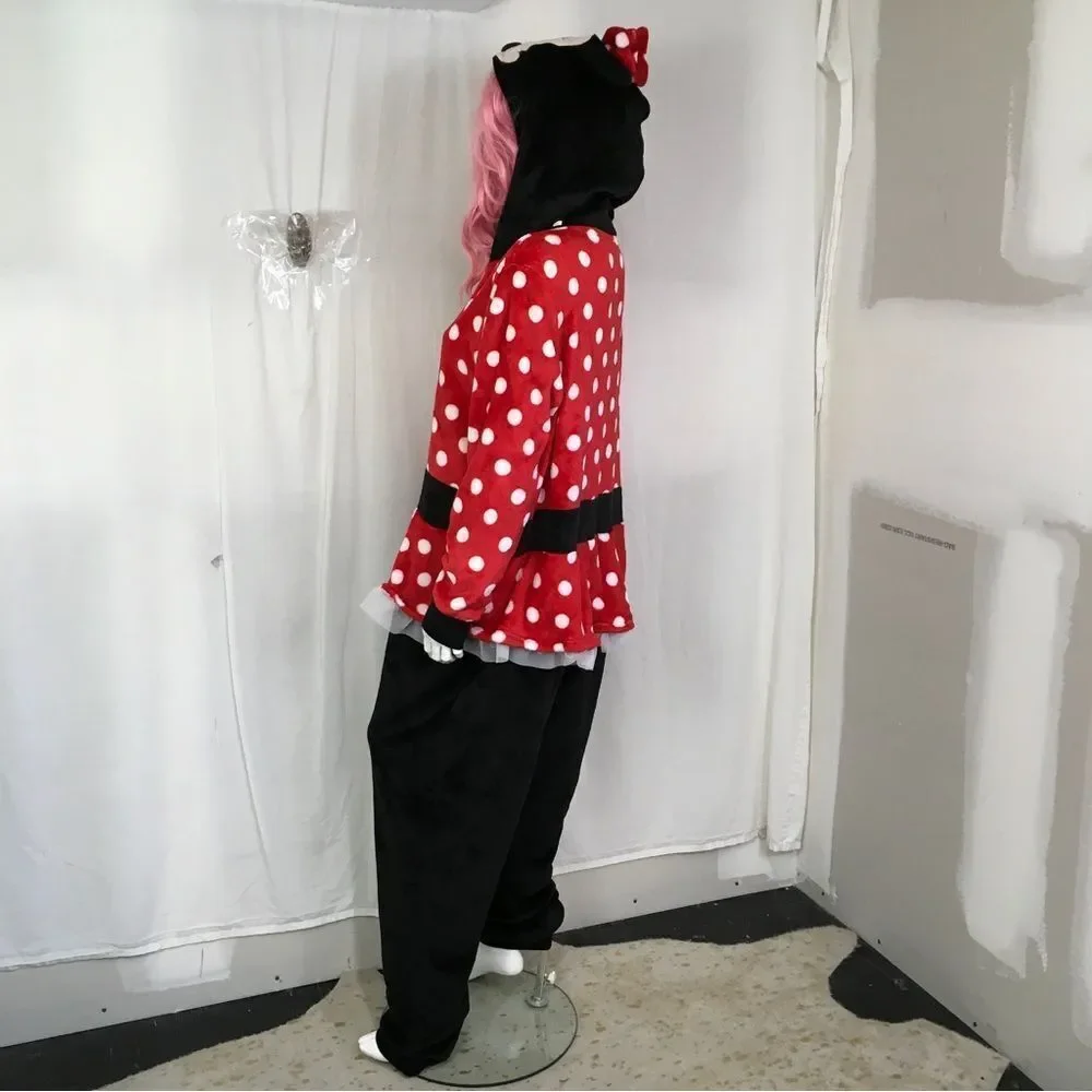 NEW Disney Minnie Mouse Fleece Hooded Onesie Sleepwear Costume 2X - Picture 6 of 13